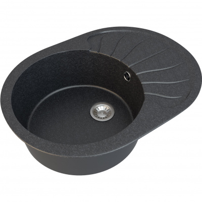 Мойка овал 750х510х200 мм композит матов Granite-18 ЧЕРНЫЙ