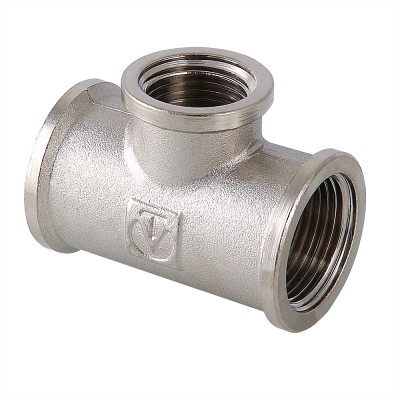 Тройник  1 1/4*3/4*1 1/4 никель внутренняя резьба VALTEC