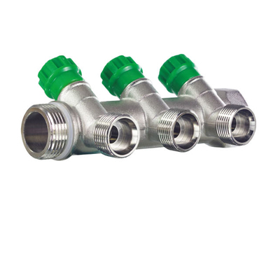 Коллектор 3/4"х3 вых. 1/2" под конус, нар.с регулиров. кранами TIM