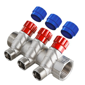 Коллектор 1"х4 вых. 1/2" НР с регулир. кранами VALTEC