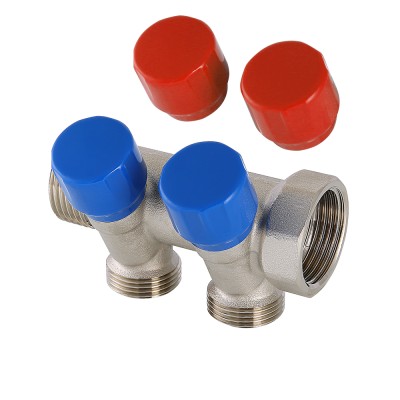 Коллектор 1"х4 вых. 3/4" Евроконус с рег. кранами VALTEC