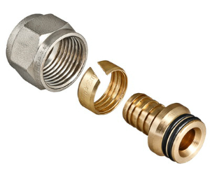 Соединитель коллекторный обжимной для PEX трубы 16 VALTEC