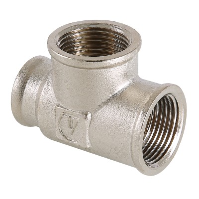 Тройник 1/2"*3/4"*1/2" никель вн.-вн.-вн.VALTEC уп. 10/60