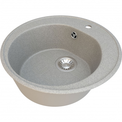 Мойка кругл ф 490х165 мм композит матов Granite-02 СВ-СЕРЫЙ