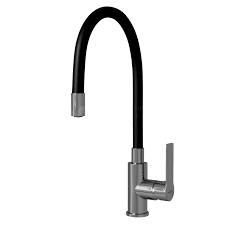 Смеситель для кухни MIXLINE  35к ML35-097 ЧЕРНЫЙ гибкий излив, боковая ручка