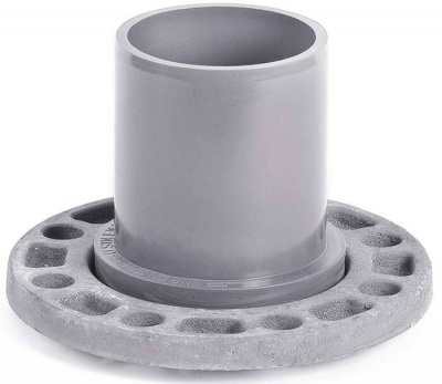 Патрубок НПВХ раструб с металлическим фланцем 110/100 SDR 26 PN10