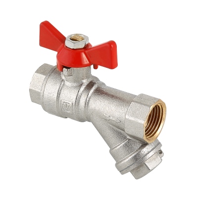 Кран с фильтром 1/2 бабочка ГГ VALTEC уп. 8/96