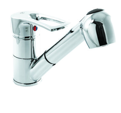 Смеситель для кухни SANTREK AQUA-650 "MODERN" шар. d-40 SB08 с выдвижной лейкой, латунь, хром