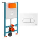 Система инсталляции VitrA V-Fix Core 732-5800-01 с кнопкой смыва Root Round 740-2200 белая