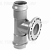 Тройник НПВХ с металлическим фланцем 160/100х90* SDR 26 PN10