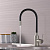 Смеситель для кухни MIXLINE  35к МЛНС-0325Х ЧЕРНЫЙ гибкий излив, боковая ручка, хром