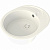 Мойка овальная 570х460х170 мм матовая Granite-07 БЕЛЫЙ