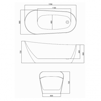 Ванна акриловая 1700800720 Comforty BA114W (1)